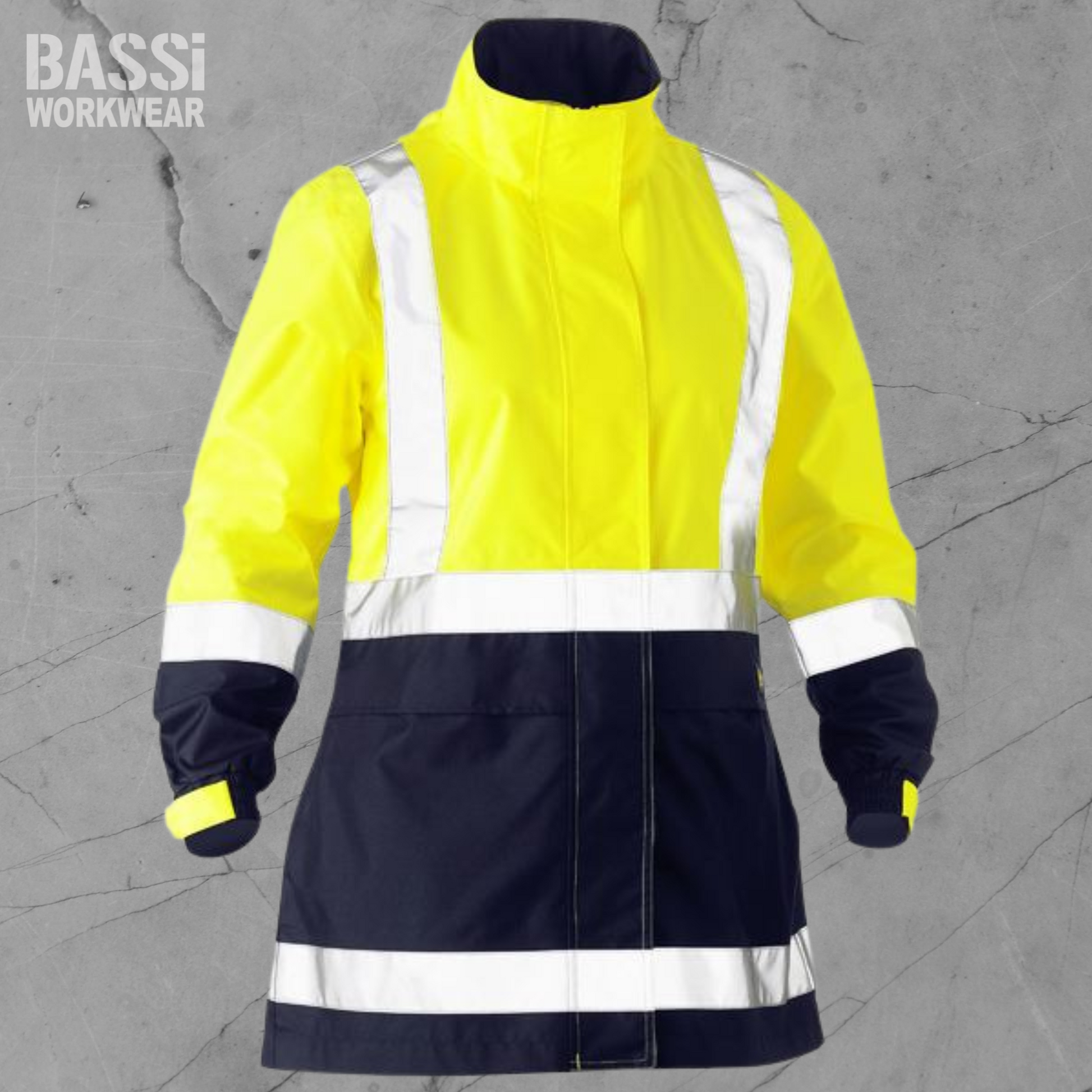 Women's H Taped Two Tone Hi Vis Rain Jacket