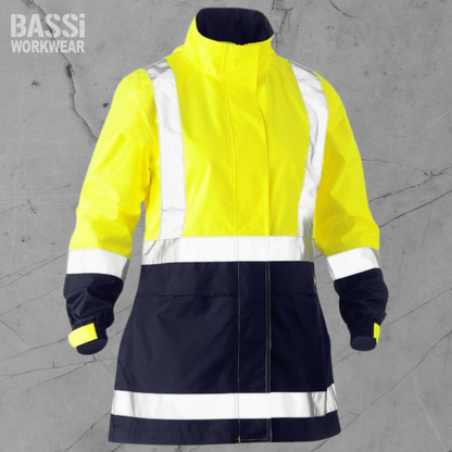 Women's H Taped Two Tone Hi Vis Rain Jacket