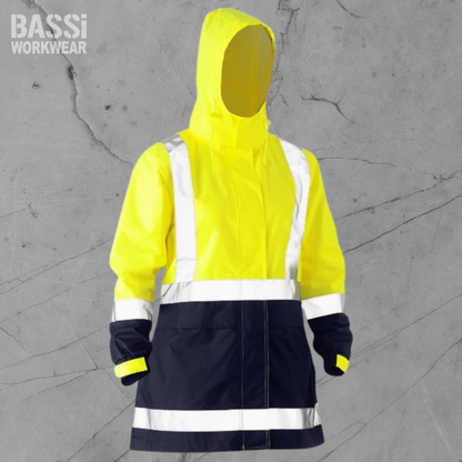 Women's H Taped Two Tone Hi Vis Rain Jacket